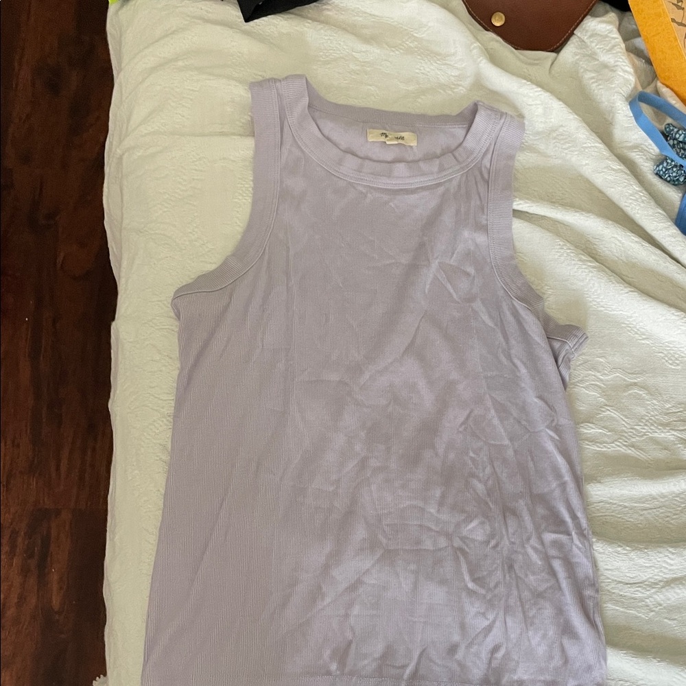 Like-New Madewell Lavender Supima Rib Cutaway Tank